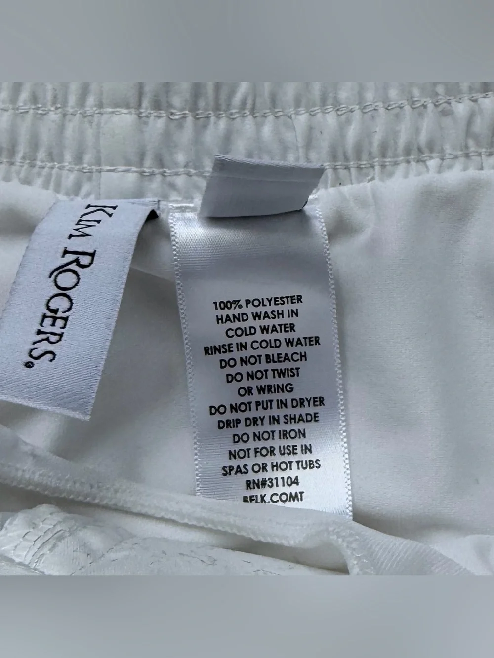 Kim Rogers White Swim Shorts w/ Brief Lining - Size M - Polyester
